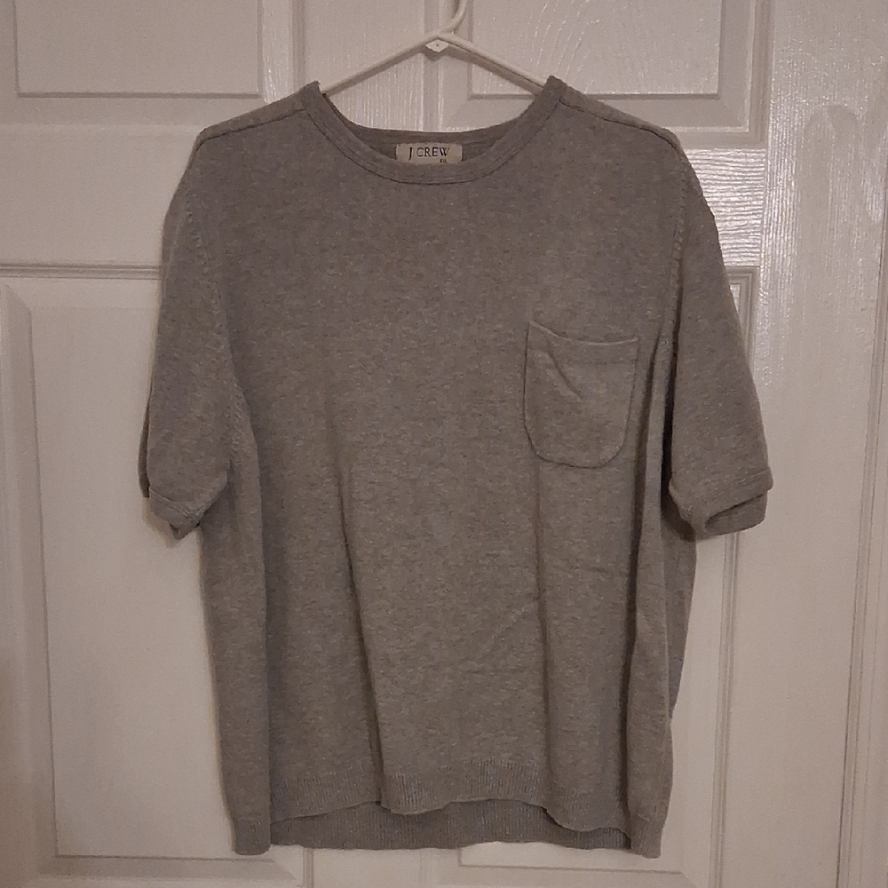 J. Crew Women's Heather Gray Pocket Tee